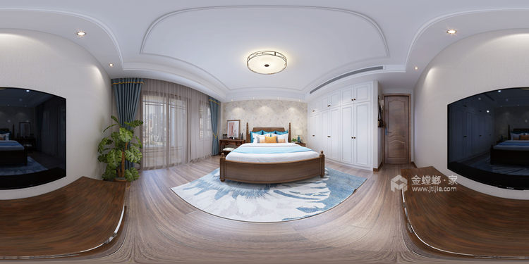 300平白金瀚宫美式风格-卧室效果图及设计说明
