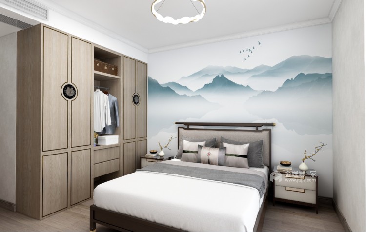 129平阳光小区新中式风格-有韵味的家-卧室效果图及设计说明