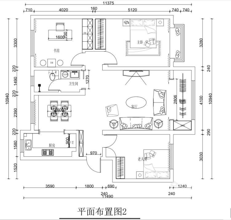 122平海通花语城中式风格-平面设计图及设计说明