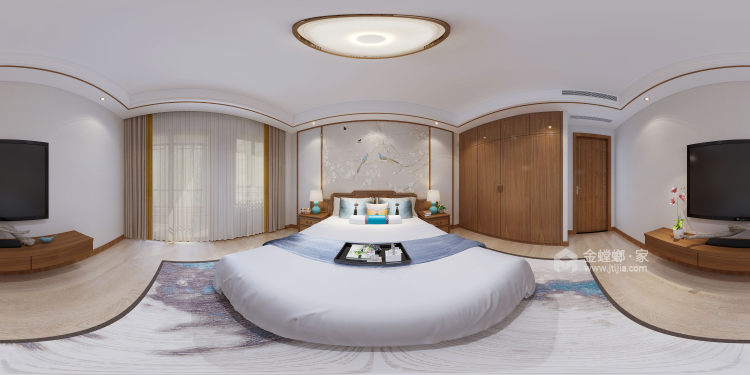 300平白金瀚宫中式风格-卧室效果图及设计说明