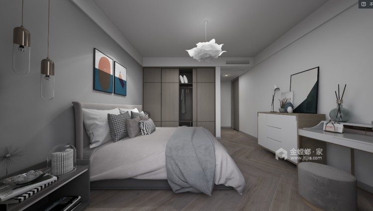127平一城江山现代风格-简约不简单-卧室效果图及设计说明