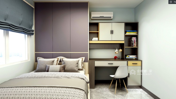 127平千渭商城现在风格-体验慢生活-卧室效果图及设计说明