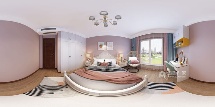 300平白金瀚宫美式风格-卧室效果图及设计说明