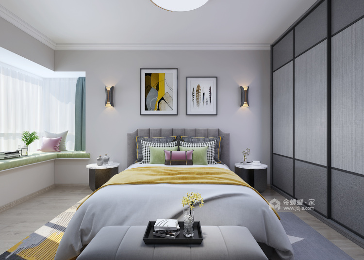170平金融小区北欧风格-卧室效果图及设计说明