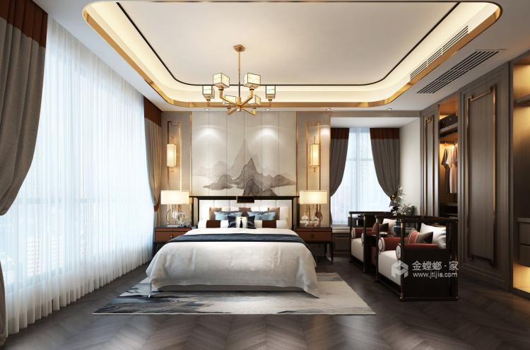 157平前城QCC新中式风格-卧室效果图及设计说明