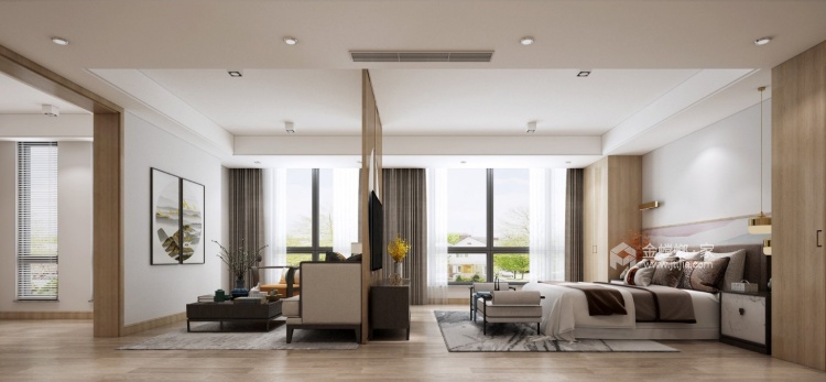 420平岚山别墅新中式风格-禅动-卧室效果图及设计说明