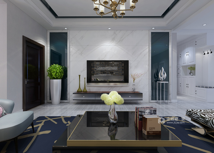 130平盛世澜庭现代风格-客厅效果图及设计说明
