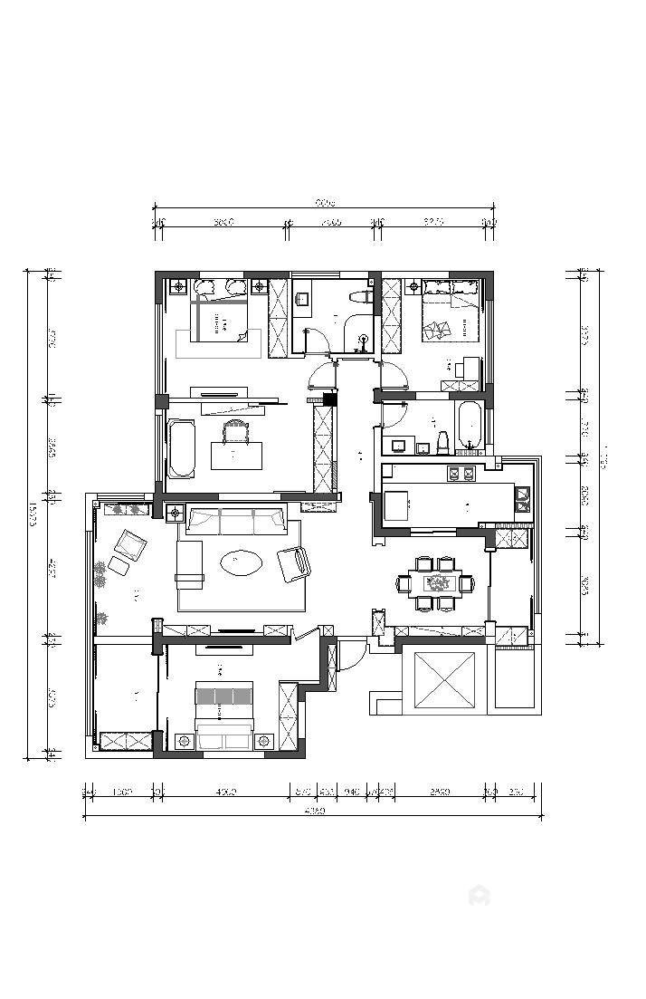 180平万濠世家现代风格-舒适的家-平面设计图及设计说明