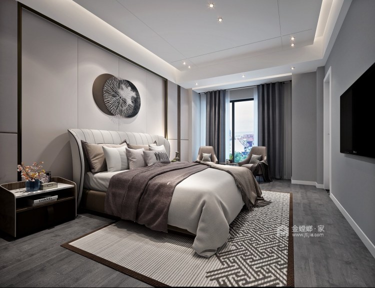 170平花山湾现代风格-卧室效果图及设计说明