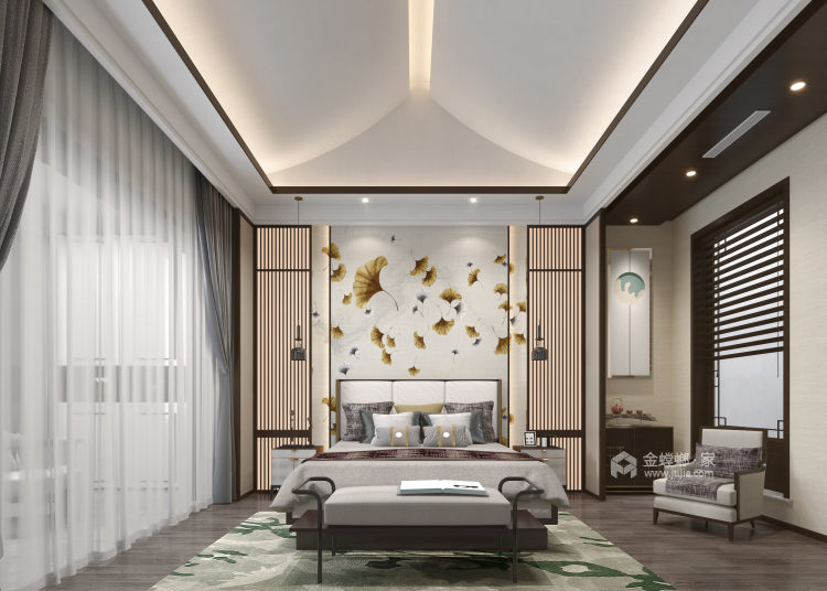 300平天然居新中式风格-骨子里的东方气质-卧室效果图及设计说明