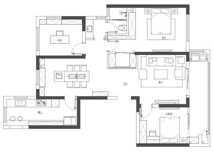 127平东湖壹号院现代风格-雅舍-平面设计图及设计说明