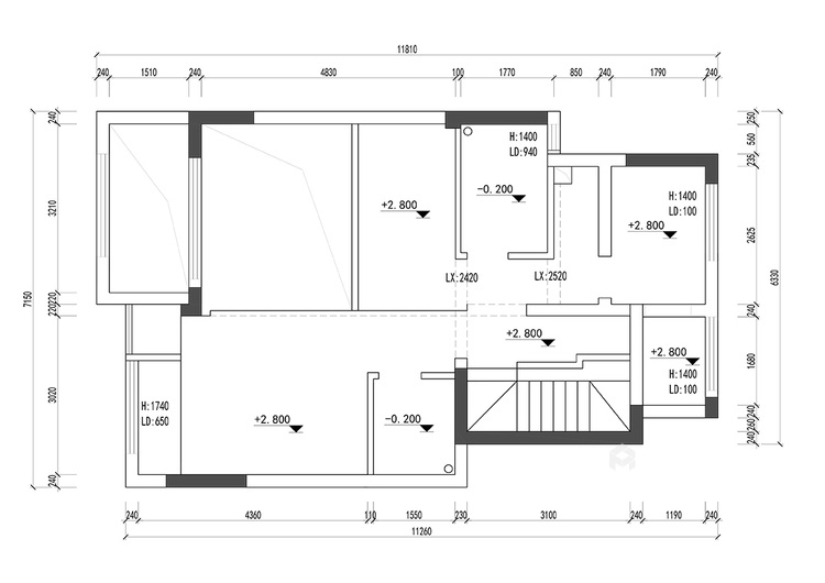 140平东方御园现代风格-精致轻奢双层洋房案例-业主需求&原始结构图