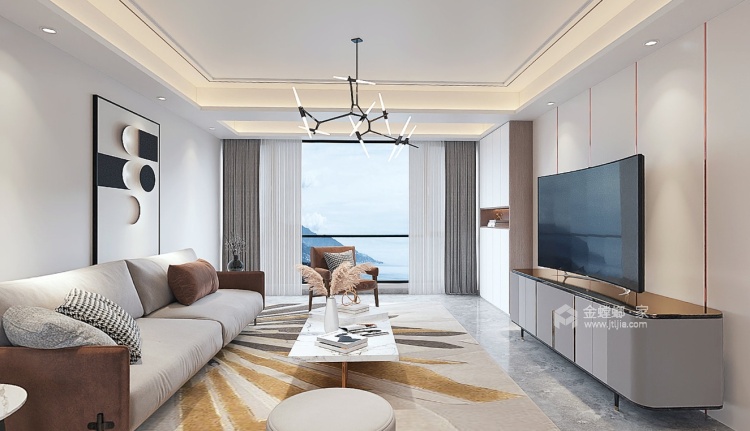 178平龙湖时代天街现代风格-返璞归真  雅致温暖的家-客厅效果图及设计说明