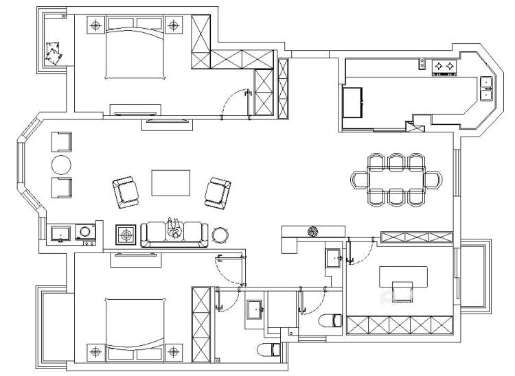 142平铂金公馆新中式风格-平面设计图及设计说明