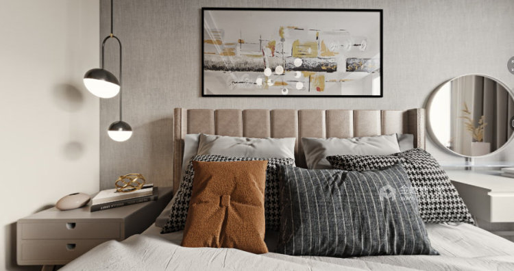140平海赋尚城现代风格-卧室效果图及设计说明