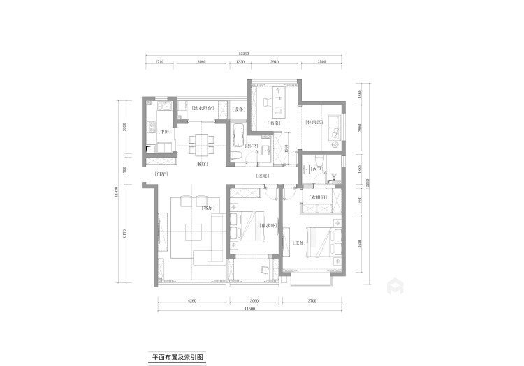 178平龙湖时代天街现代风格-返璞归真  雅致温暖的家-平面设计图及设计说明