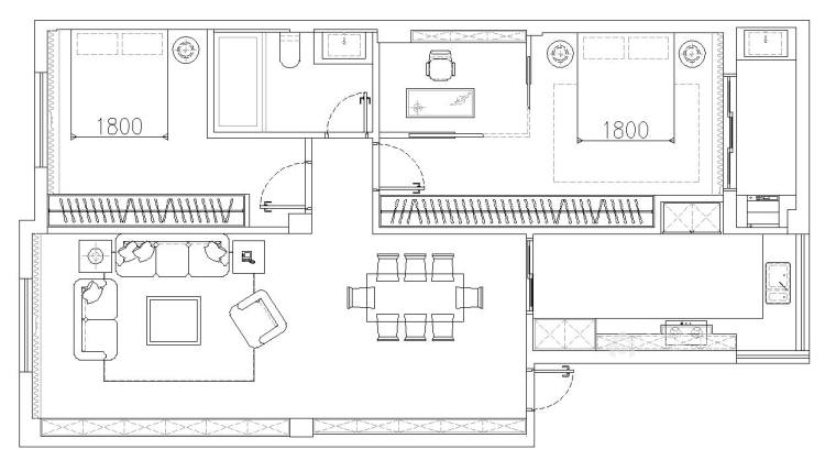 108平梅溪新城现代风格-平面设计图及设计说明