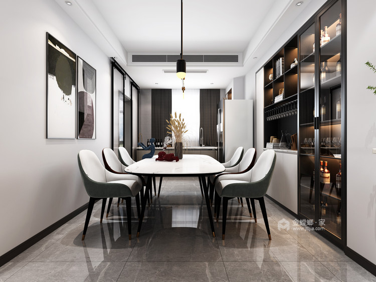 130平诺贝尔国际现代风格-空间的使命-轻奢-餐厅效果图及设计说明