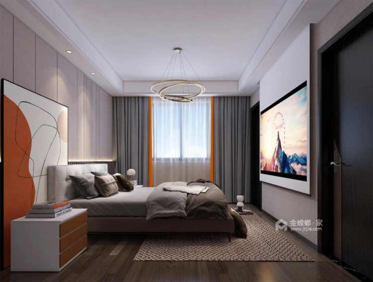 240平龙湖原山现代风格-生活即风格-卧室效果图及设计说明