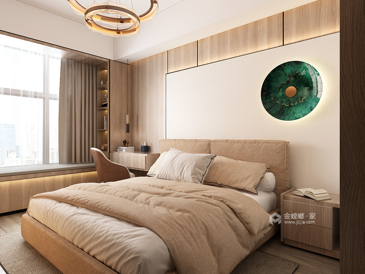 102平新天鹅堡现代风格-原木、简约、生机、山水、禅意-卧室效果图及设计说明