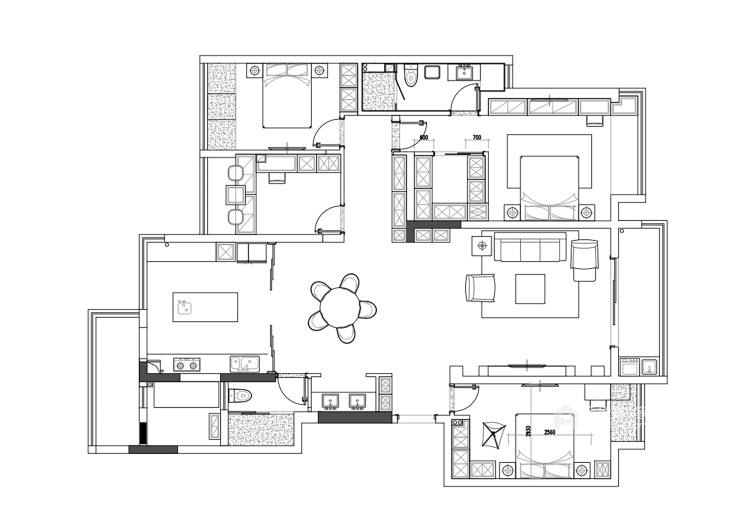 190平安展蔚然家园北欧风格-轻雅-平面设计图及设计说明