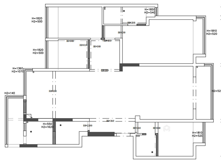 190平安展蔚然家园北欧风格-轻雅-业主需求&原始结构图