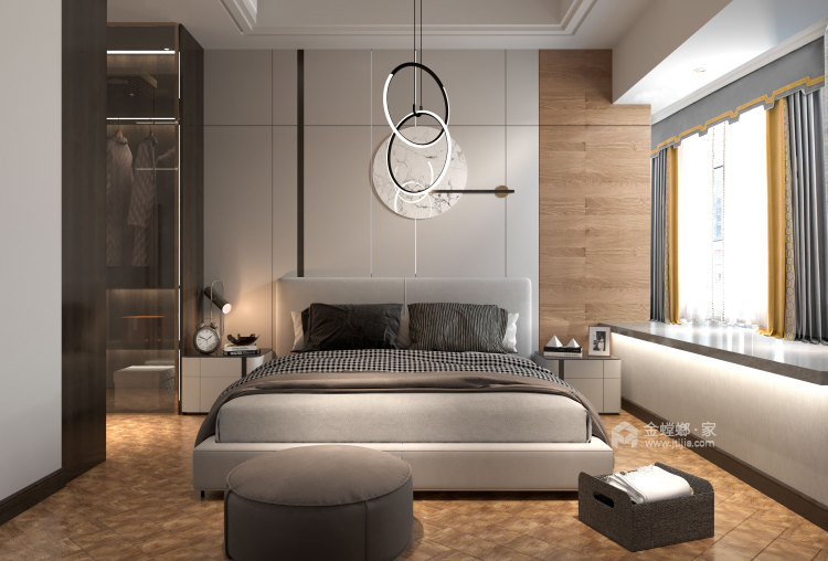 130平华发广场现代风格-纯粹自然的简约风-卧室效果图及设计说明
