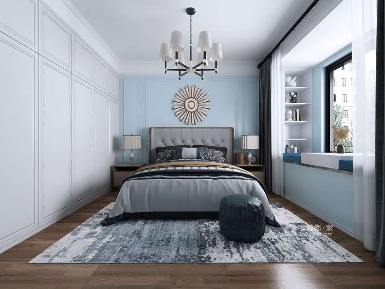 125平城市之光美式风格-奢华-卧室效果图及设计说明