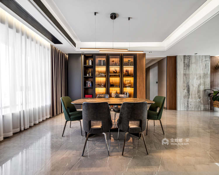 220平碧桂园现代风格-愿许之境，唤醒优雅质感生活-餐厅效果图及设计说明