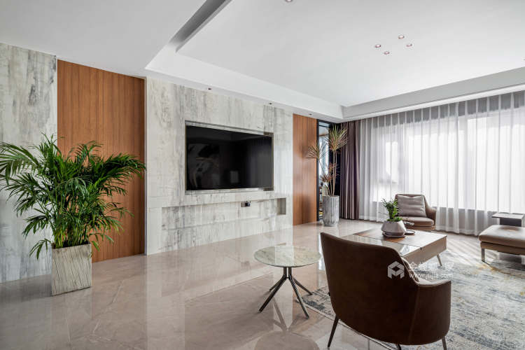220平碧桂园现代风格-愿许之境，唤醒优雅质感生活-客厅效果图及设计说明
