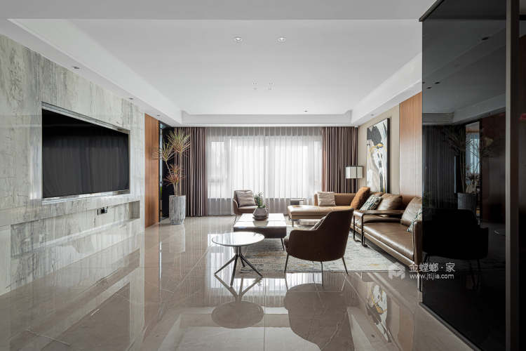 220平碧桂园现代风格-愿许之境，唤醒优雅质感生活-客厅效果图及设计说明