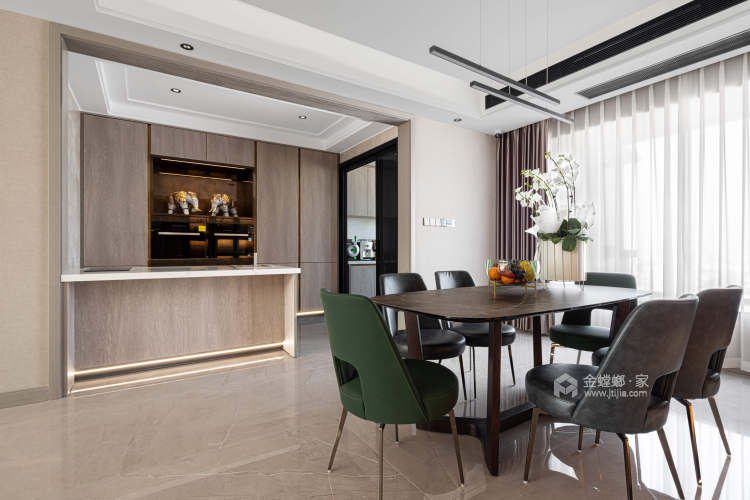 220平碧桂园现代风格-愿许之境，唤醒优雅质感生活-餐厅效果图及设计说明