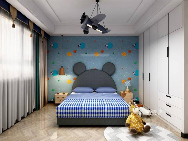 190平书香园现代风格-随心-卧室效果图及设计说明