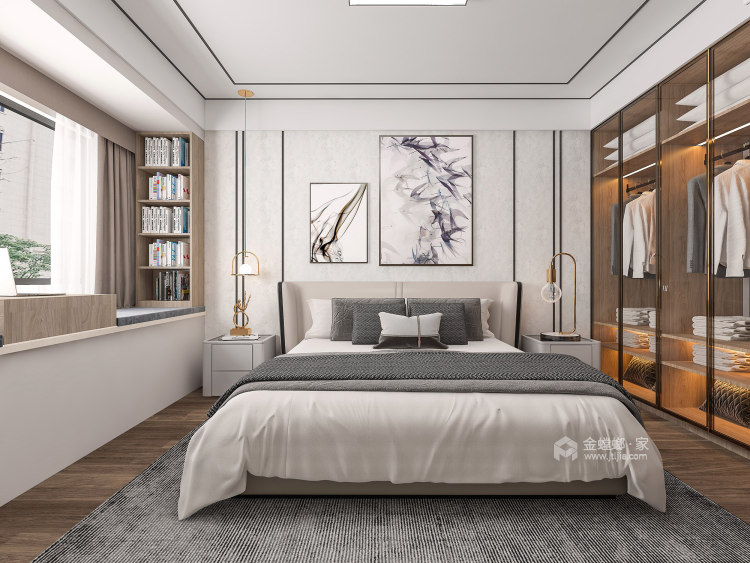 150平公园天下现代风格-卧室效果图及设计说明
