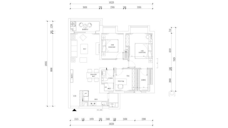 93平碧桂园新中式风格-平面设计图及设计说明