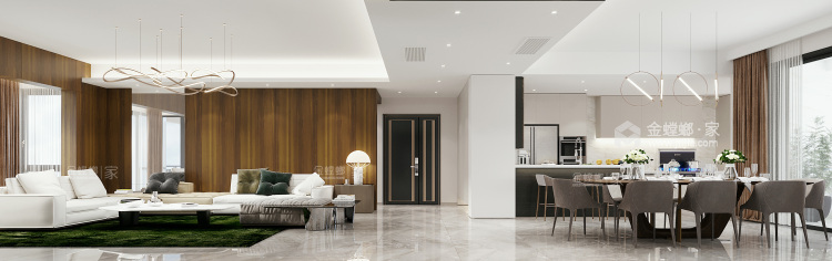 268平碧桂园现代风格-客厅效果图及设计说明