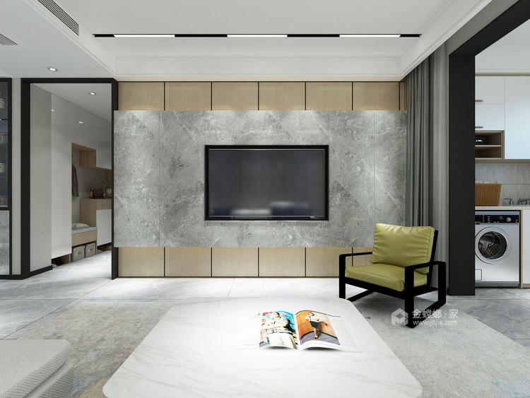 150平美的翰城现代风格-客厅效果图及设计说明