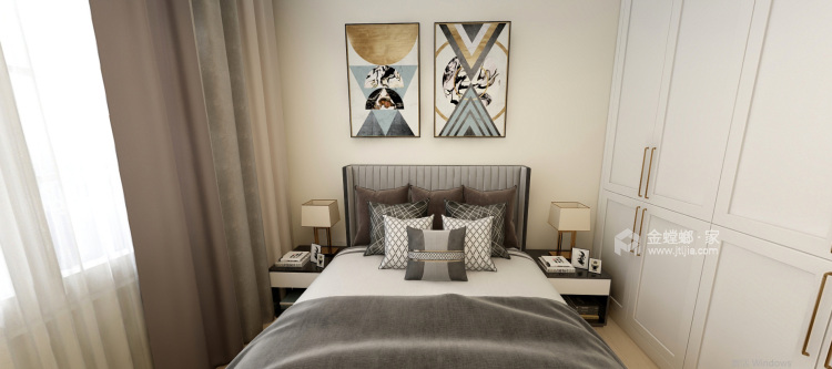 107平中心城4期现代风格-卧室效果图及设计说明