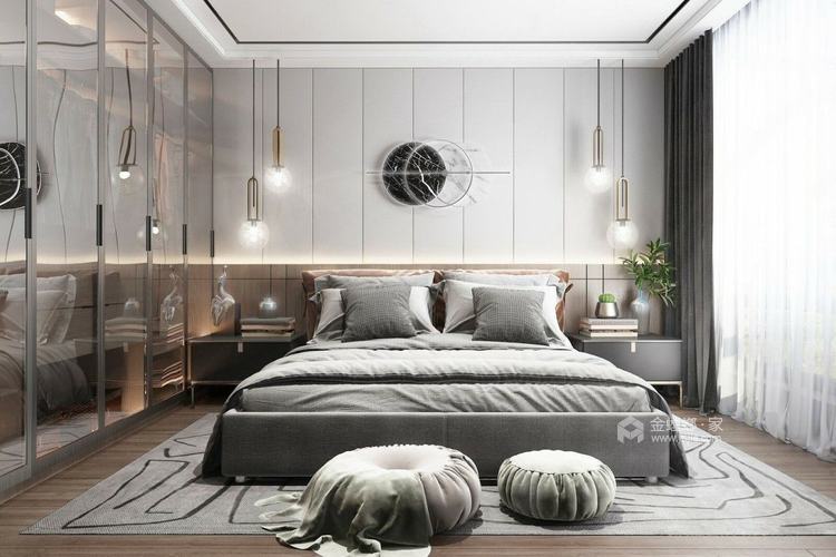 115平君悦湾二期现代风格-卧室效果图及设计说明