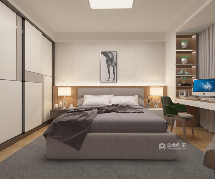 138平新城国际现代风格——简约而不简单-卧室效果图及设计说明