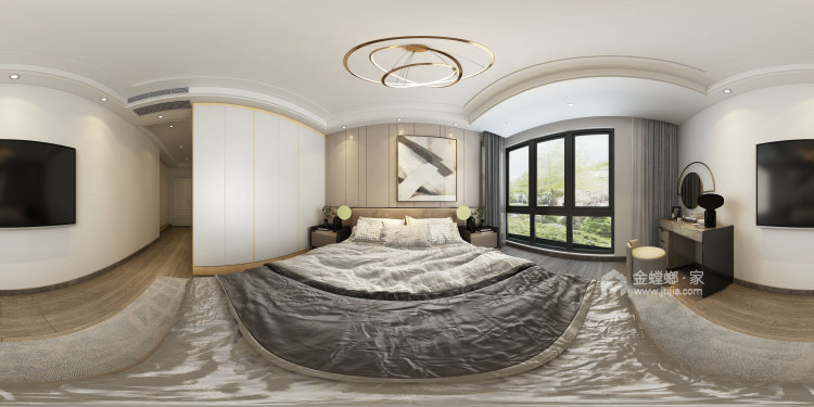143平美的君兰江山现代风格-卧室效果图及设计说明