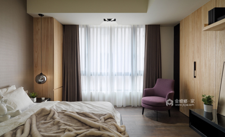 100平华侨城·原岸现代风格-空间中达到平衡-卧室效果图及设计说明