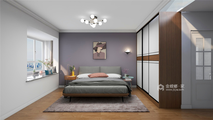 127平香城花园北欧风格-自然-卧室效果图及设计说明