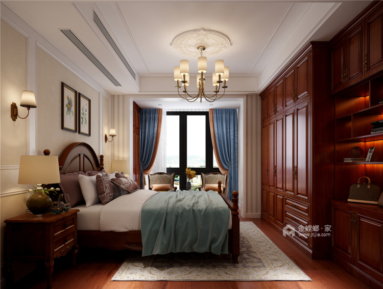 120平河滨雅苑美式风格-静谧时光-卧室效果图及设计说明