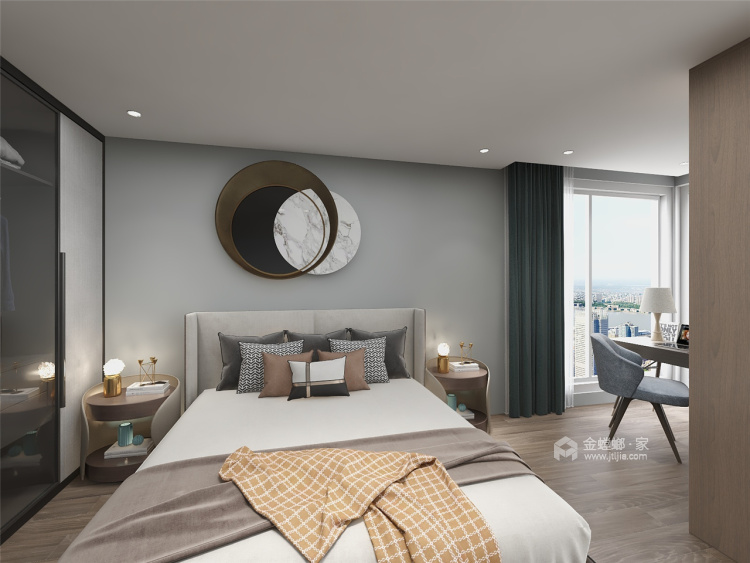 160平金河雅苑现代风格-雅奢格调-卧室效果图及设计说明