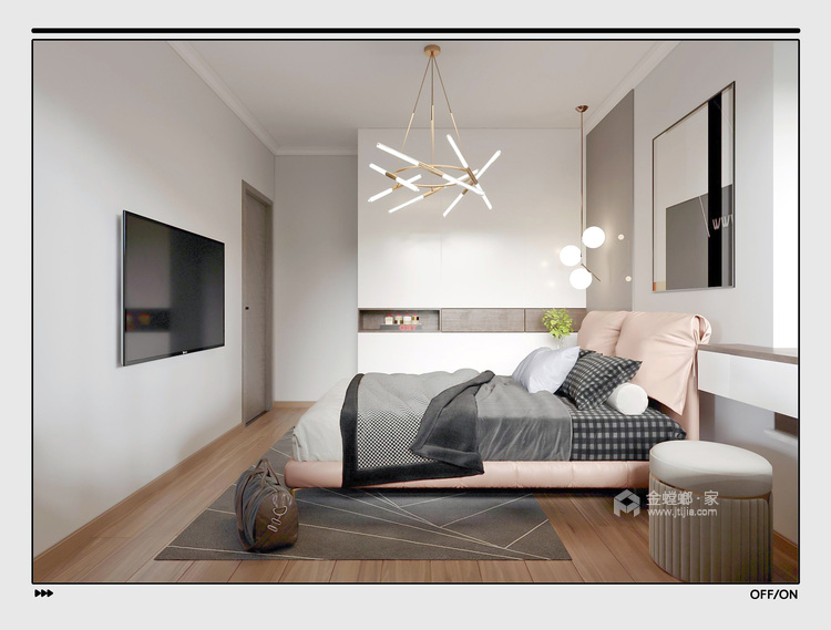 85平华发国家现代风格-平凡生活里的浪漫格调-卧室效果图及设计说明