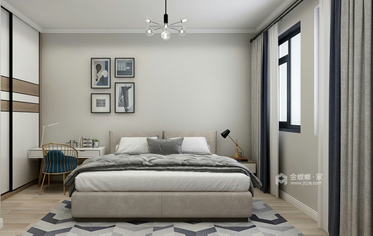 280平湖光名庭新中式风格-优雅新中式与都市现代化的结合-卧室效果图及设计说明
