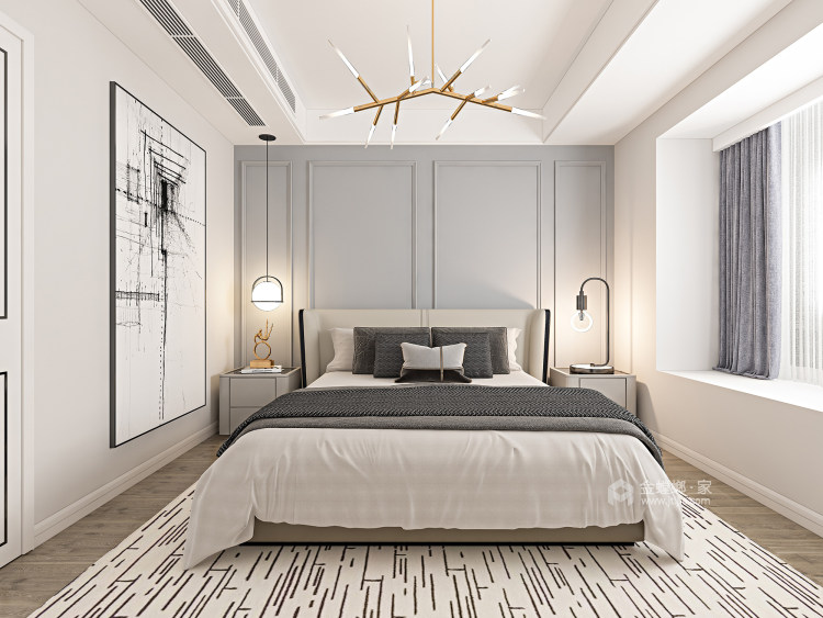 92平皖江一号院现代风格-沐白-卧室效果图及设计说明