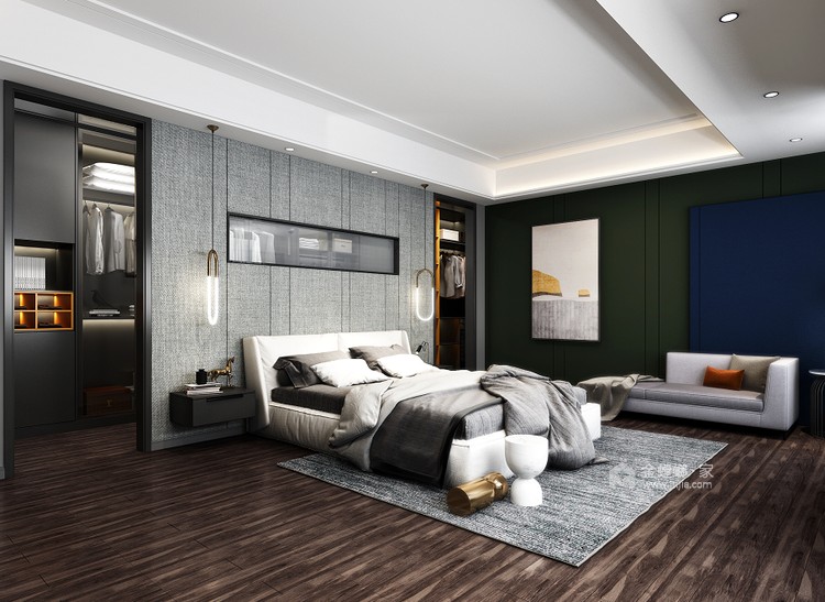210平鹭洲国际现代风格-高级黑的住宅-卧室效果图及设计说明