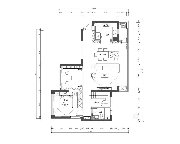 210平鹭洲国际现代风格-高级黑的住宅-平面设计图及设计说明